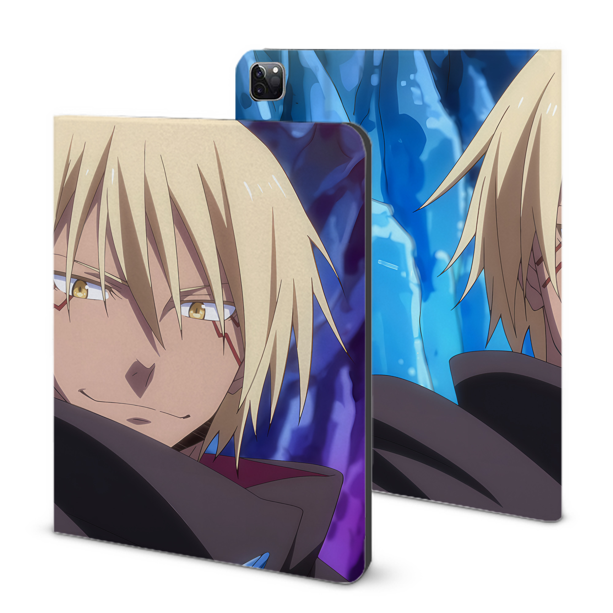 （画像用） 転スラ Regarding Reincarnated to Slime IPad ケース ブック型 PUレザー TPU 耐衝撃 軽量 薄型 ペン収納なし 全面保護 IPad 各モデル対応